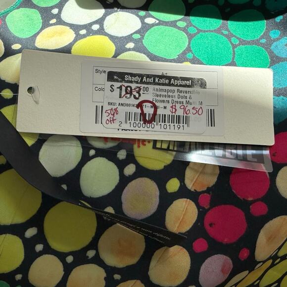 Animapop Abstract Print Reversible Sleeveless A-Line Dress Artsy Sz Medium NWT - Picture 8 of 16